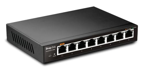 Draytek VigorSwitch G1080, 8-Port Gigabit Switch, Wall Mountable, Power from USB, QoS, 802.1q VLANs