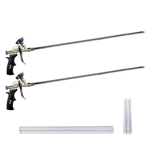 AWF PRO Spray Foam Gun 2' Long Nozzle, High Precision, Adjustable Flow Control, Contractor-Grade Pro Applicator for Insulating Foam Sealant, Pack of 2