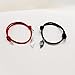 Generic 1 Pair Couple Heart Pendant Cuff Bracelets, Adjustable Length, Eye Catching Jewelry, Red