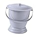 Generic Chamber Pot Spittoon with Lid Thickened Portable Toilet Household Potty Pot for Female Male Bedroom, Gray, 23.7x23x19cm