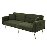 Suave y cómodo: Los cojines del asiento del sofá están rellenos de espuma de alta densidad, lo que proporciona una experiencia de asiento cómoda y un excelente soporte y comodidad. El respaldo está acolchado con algodón suave, que relaja eficazmente la zona lumbar y proporciona un soporte estable y cómodo, tanto sentado como tumbado.