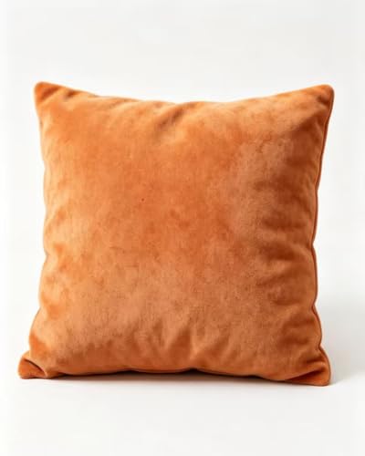 TangDepot Super Soft Velvet Throw Pillow Cover 12x12 Texas Orange