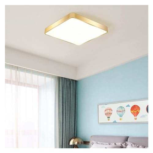 Plafonnier doré brossé LED au design moderne et profil bas - 4