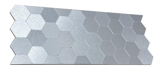 Mosaicos decorativos autoadhesivos y paneles de pared de metal hexagonales para salpicadero 2