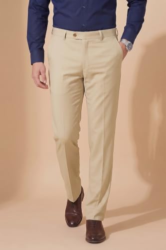 Image of Peter England Men Regular Mid Rise Everyday Woven Formal Trouser