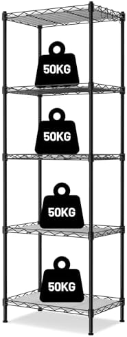 WORKPRO Estantería de Alambre de 5 Niveles, Metal, Almacenaje Con...