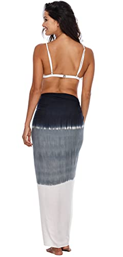 SHU-SHI Sarong Wraps For Women Beach Cover Up Skirt Swimsuit Wrap Pareo Coverups Ombre Tie Dye3