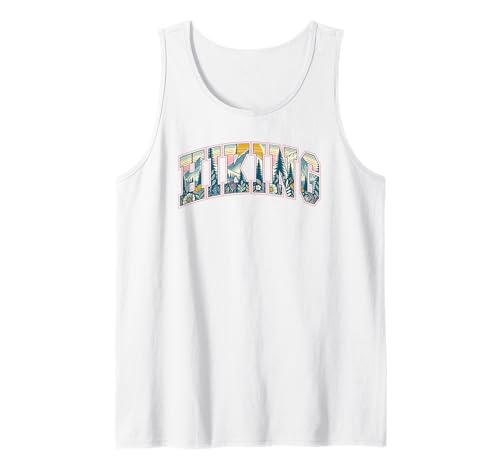 Camisa de senderismo con montaña amanecer bosque flores naturaleza Camiseta sin Mangas