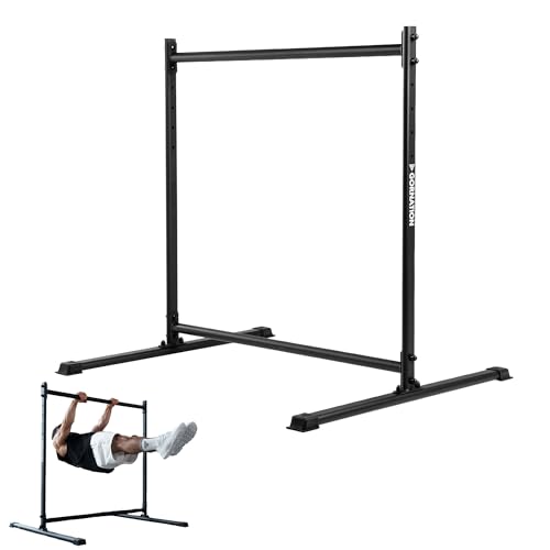GORNATION Static Bar, Front Lever Bar mit rutschfesten Füßen, pulverbeschichtetem Griff,...