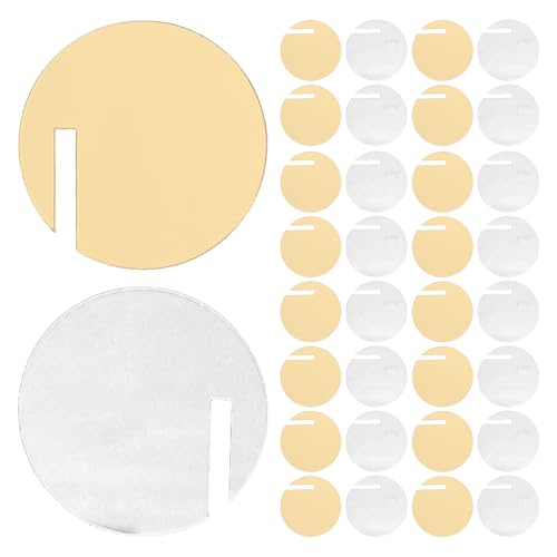 Baluue Etiquetas Acrílicas para Bebidas 60 Piezas Discos Redondos para Copas de Vino Acrílico Espejo Dorado y Transparente Identificadores para Fiestas Bodas y Shower