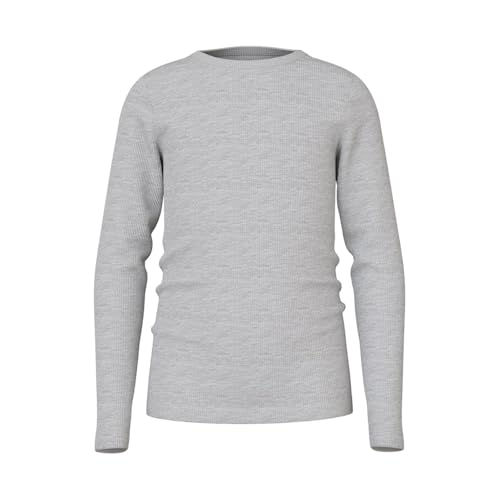 NAME IT NKFNAKAL LS Short Top Noos, Camisa Manga Larga Niñas, Grey Melange,