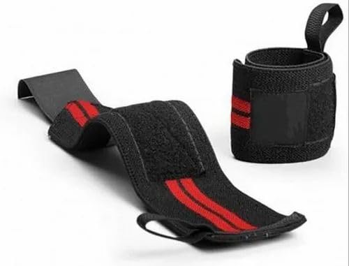 AJ KAPDE WALA Cotton Wrist Band for Men & Women, Wrist Supporter for Gym Wrist Wrap/Straps Gym Accessories for Men for Hand Grip & Wrist Support While Workout (Red - Black)-image-30