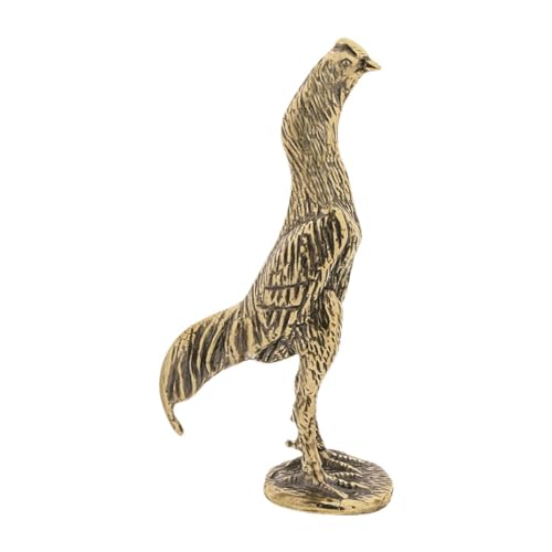 Figurine de poulet en laiton vintage artisanat d'art pour bureau