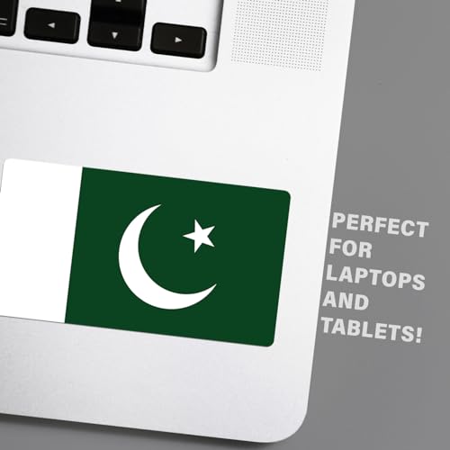 Image of World Country Flag Decal Stickers - Two Pack - for Cars Windows Bumpers Laptops Tablets Tumblers Cups Walls (Pakistan)
