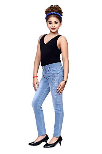 ORIEX Girls' Slim Fit Jeans (Oriex girl jean lb 38_Light Blue_11-12 Years) 2
