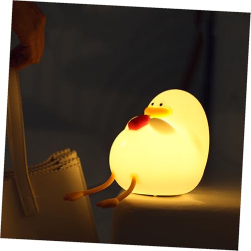 Lámpara de mesa de noche de silicona con luz táctil de pato miniatura 7
