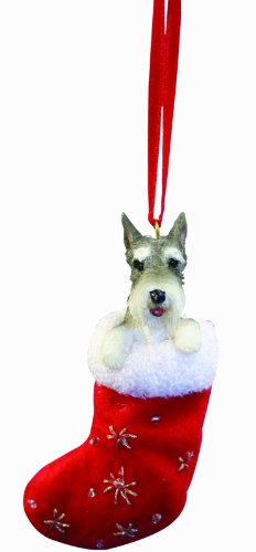 Schnauzer Christmas Stocking Ornament with 