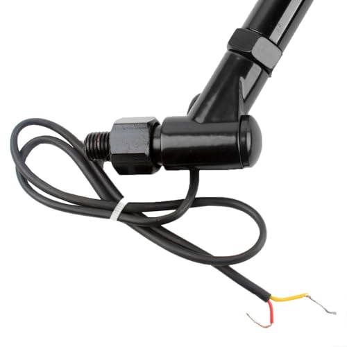 Image of 10mm Glossy Black LED Turn Signals Side Rearview Mirrors For Universal for Bike (Bike Mirror Indicator)