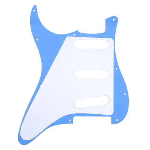 Image of Musiclily SSS 11 Hole Strat Guitar Pickguard for Fender USA /Mexican Made Standard Stratocaster Modern Style, 1Ply Red Mirror Acrylic