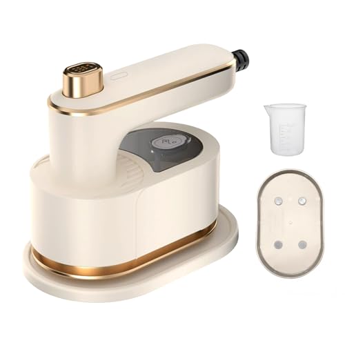 Mini Travel Steam Iron for Clothes with Dual Voltage Portable Lightweight Handheld Steamer Quick Heat Up Non-Stick Soleplate High Speed Steams Ideal for Home Dorm and Sewing