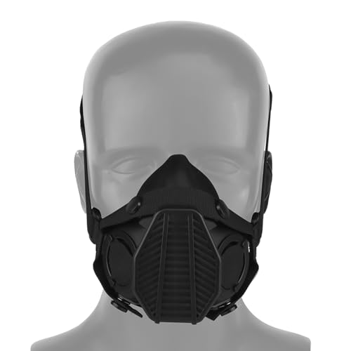 ZFFOZZ Máscara Respiratoria Táctica Semi-Facial con Filtros Reemplazables – Ideal para Caza, Airsoft, Paintball y Actividades al Aire Libre(Black)