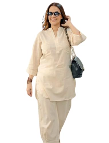 ROYALICA Cotton Co-ord Set for Women - Stylish Kurta Pant Outfit for Office