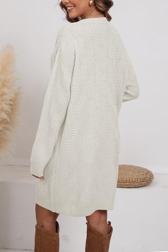 Image of Cakulo Womens Checkered Sweater Dress Oversized Fall Winter Fashion Long Pullover Sweaters Casual Loose Knit Dresses 2025