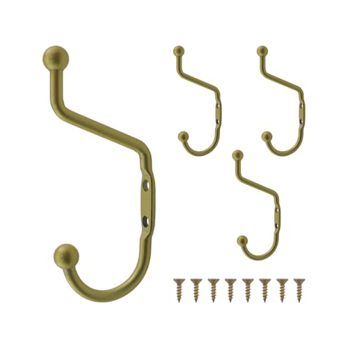 Guifeng 4PCS 101mm Gold Zinc Alloy Antique Coat Hooks Home