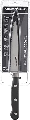 Cuisinart C77Tr-5Sut Triple Rivet Collection 5" Serrated Utility Knife, Black #TOP2
