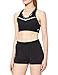 Nike Womens W Nk Df Swsh Strpy Logo Bra Sports, Black/White, L