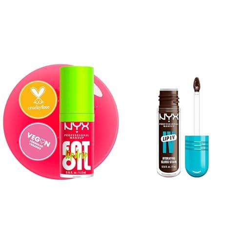 NYX PROFESSIONAL MAKEUP - Kit de David Allegre: Brillo labial con efecto jugoso Fat Oil Lip Drip tono News Feed + Tinta de Labios LIP IV Gloss Serum Hidratante tono Espresso Soak. Fórmula vegana.
