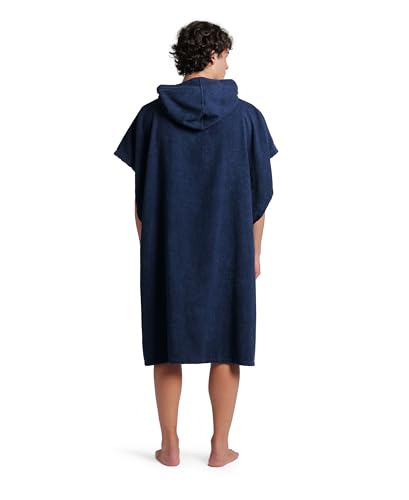 ARENA Unisex Cotton Poncho Soft Hooded Towel with Front Pocket Easy Changing Post Swim Warmth and Comfort for Beach Pool or Surf, Navy/White, Large/X-Large4