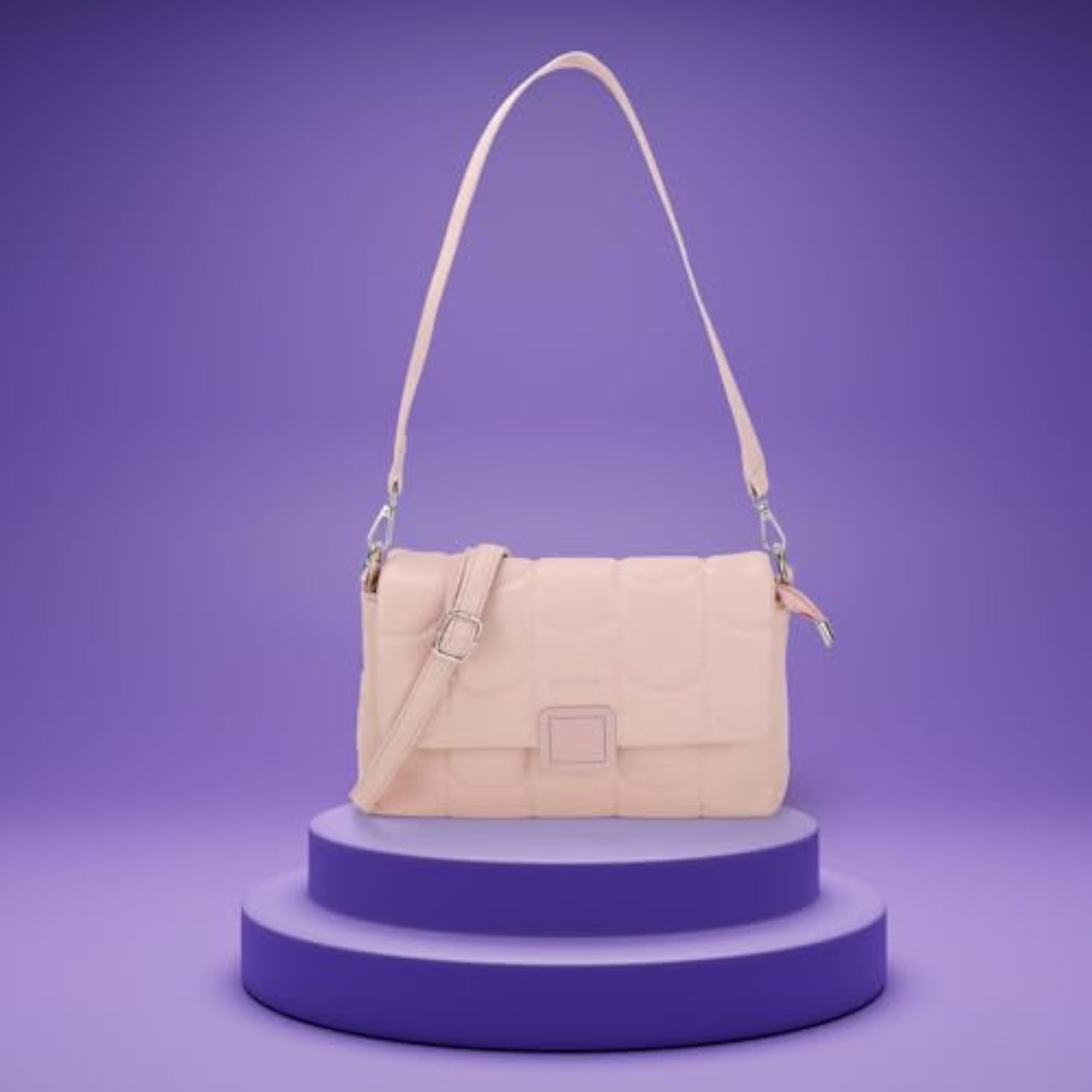 Women's Casual PU Soft Body Zipper Closure Sling Bag