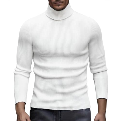 Turtleneck Sweater for Men Lightweight Knitted Pullover Sweaters Basic Designed Undershirt Stretch Slim Fit Sweaters3