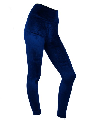 Love Lola Leggings en velours taille haute pour femme - bleu - 40 Cover