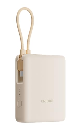 Xiaomi 33W Power Bank 10000mAh (Integrated Cable) Tan GL, Power Bank con Carga rápida de 33W, 3 Puertos de Salida, Dos baterías de 5000 mAh, Seguro para Llevar en el avión, Tan