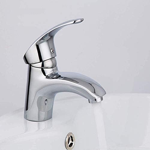 Robinet de lavabo chromé F1021 mitigeur eau chaude et froide en laiton pour salle de bains