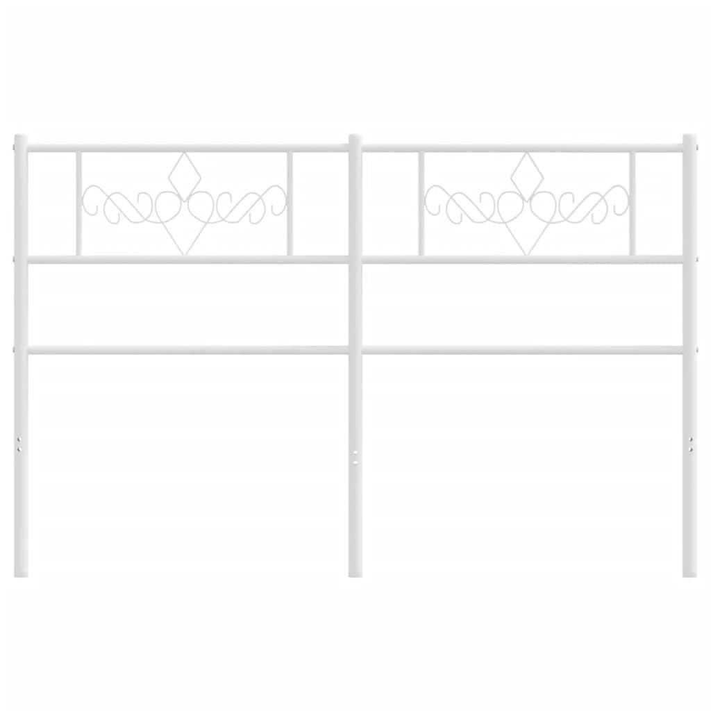 Testiera di ricambio in metallo bianco 160 cm, robusta testiera in acciaio verniciato a polvere, stabile headboard per camera da letto, durevole espaldar de cama