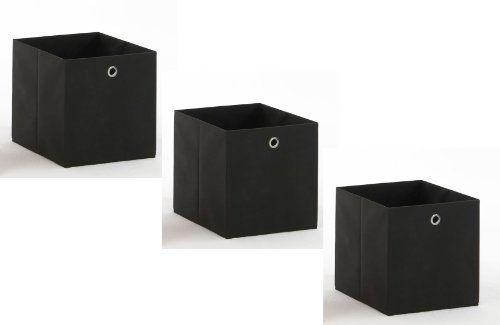 deine-tante-emma 3 - er Set Korb Regalkorb Stoffkorb Einschubkorb Mega SCHWARZ/ANTHRAZIT ca Cover