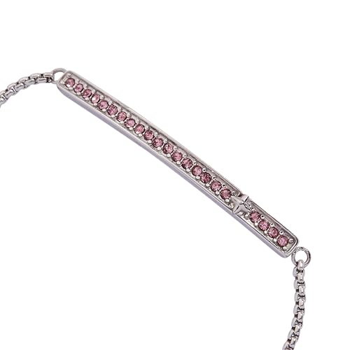 Image of Alex and Ani Pave Bolo Birthstone Bracelet - Stainless Steel Gold /Silver, Perfect for Stacking, Adjustable Birthstone Bracelet for Women, Ideal Gift Jewelry