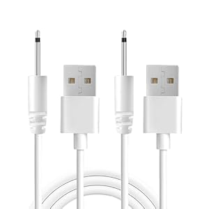 Juego de 2 cables de carga CC de repuesto para cargador vibrador, compatible con vibradores, consoladores, juguetes sexuales y masajeadores (2 unidades (cable de carga CC de 2.6 pies))