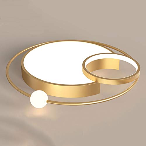 Luminaire plafonnier LED moderne couleur or pour séjour