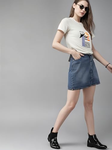 Image of Mack Jonney Women Printed Cotton Rich T Shirt | Round Neck Tshirts|Half Sleeves|Printed-Regular Fit-Mack640809