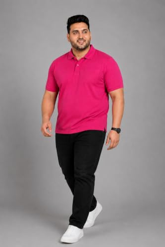 Image of INKKR Plus Size Solid Men's Polo Neck T-Shirt