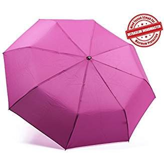 Frostfire Kolumbo Travel Umbrella Proven “Unbreakable” Windproof Tested 55MPH Sturdy, Durability Tested 5000 Times - Compact, UltraSlim Windmaster Umbrella, Auto Open/Close
