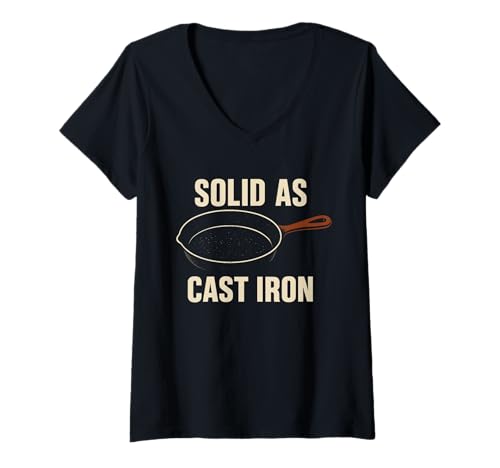 Mujer Sartén de Hierro Fundido Pride Campfire Chef Heritage Cook Camiseta Cuello V