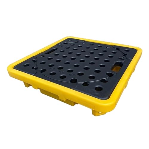 Genérico Plataforma apilable para contención de derrames con Salida de Drenaje - Paletas modulares para Cubos de Pintura, 675 x 675 x 150 mm, solución Duradera para el Control de derrames y un almace