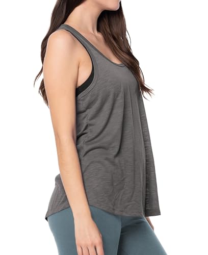 Image of Sexy Basics Women's Everyday Flowy Burnout Slub Racer Back Tanks | Active Workout Tops | Multi Packs & Colors