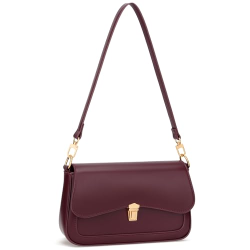 Image of KKXIU Small Shoulder Bag for Women Cute Hobo Handbags Mini Clutch Purses | Classic Trendy Retro Underarm Crossbody Bag with Detachable Straps, Zipper Closure