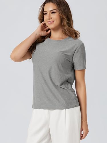 Image of ODODOS Women's Performance Cropped Tee Ultra Soft odSTRATUM Tech Short Sleeve Relaxed Top Crew Neck T-Shirts